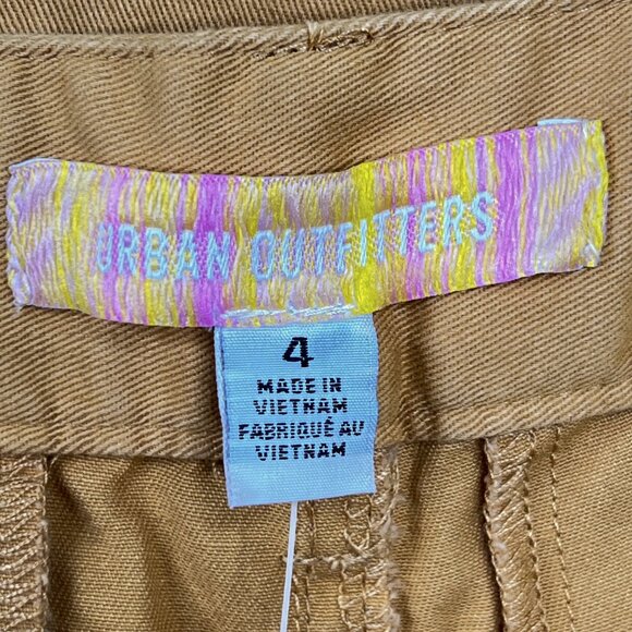 Urban Outfitters Laura Pleated Trouser Pants Drawstring Sand Yellow Size 4 - NWT - Picture 6 of 9